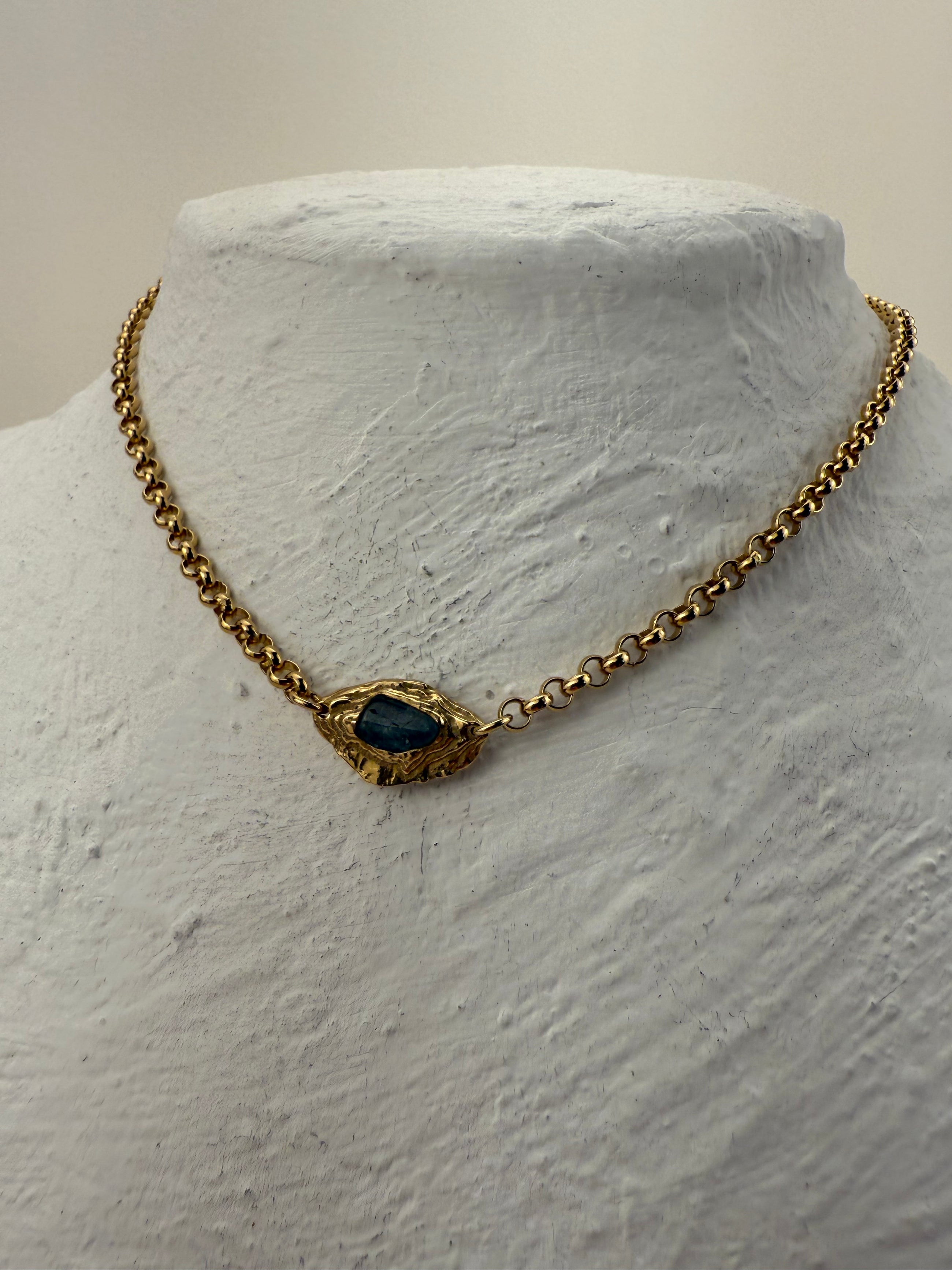 AQUAMARINE GEMSTONE CHAIN 7