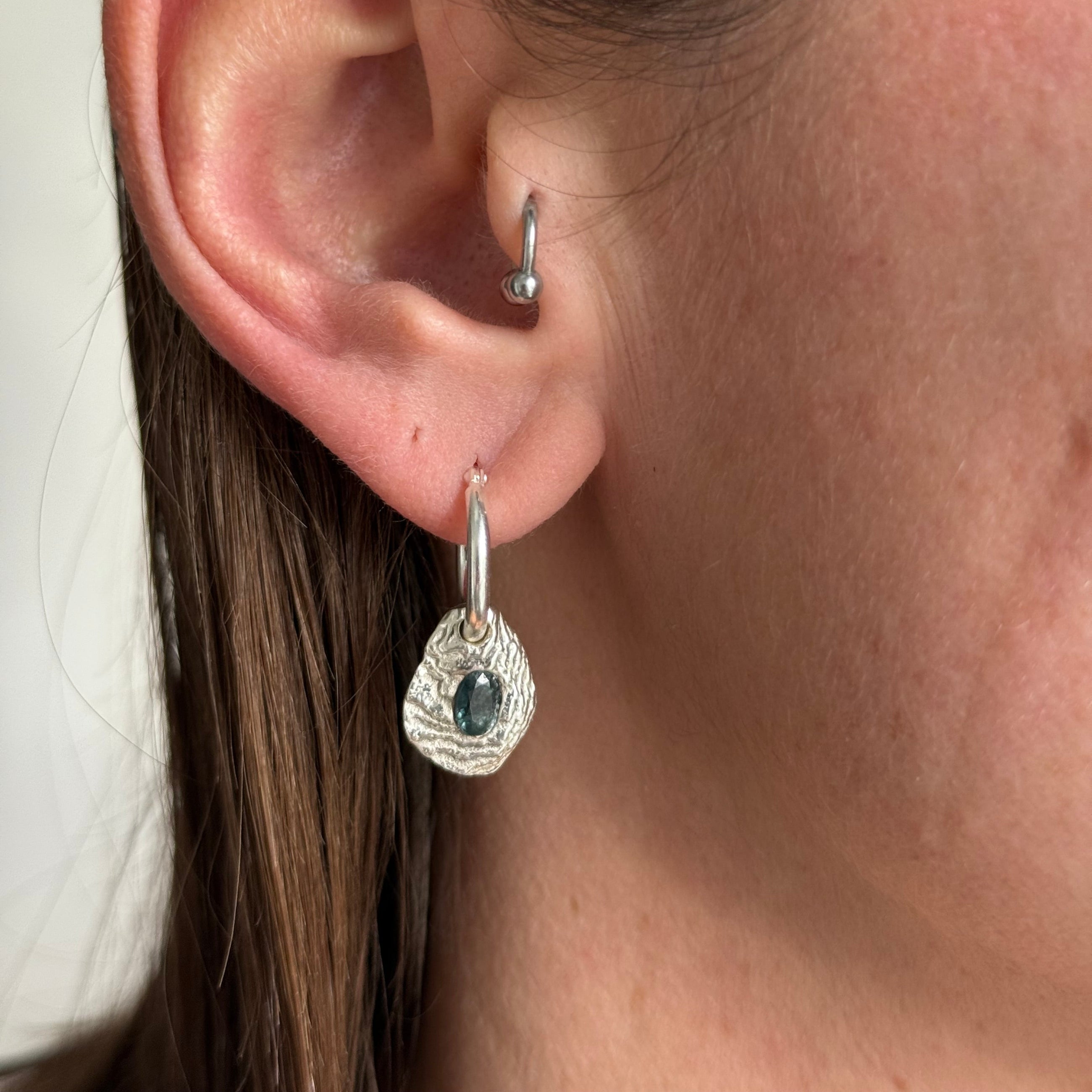 SAPPHIRE GEMSTONE HOOPS 9