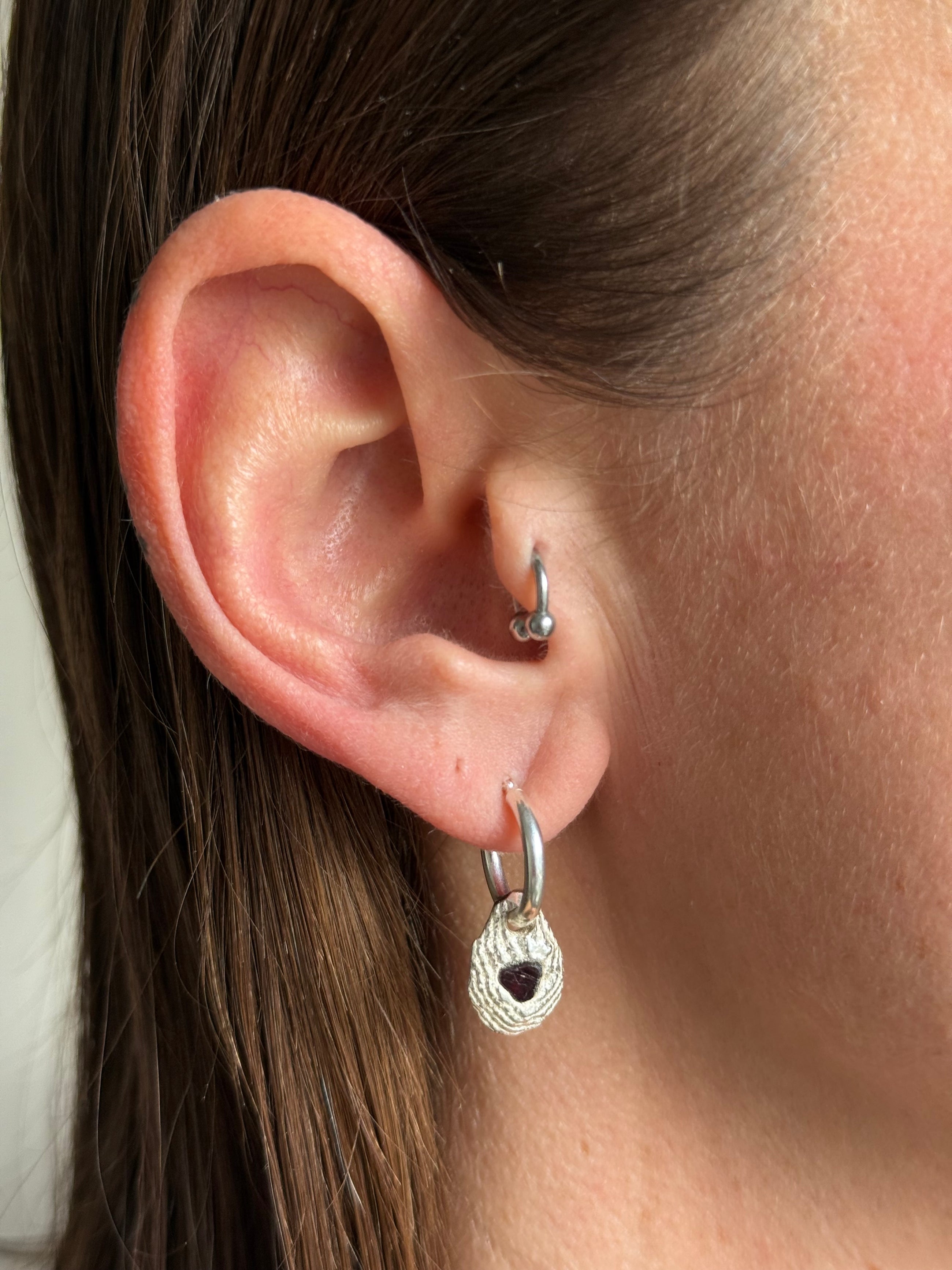 RED SPINEL GEMSTONE HOOPS 3