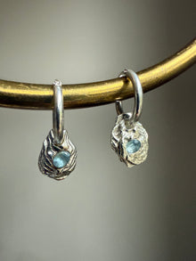 AQUAMARINE GEMSTONE HOOPS 4