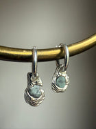 EMERALD GEMSTONE HOOPS 3