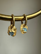 AQUAMARINE GEMSTONE HOOPS 2