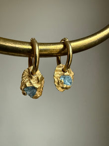 AQUAMARINE GEMSTONE HOOPS 2