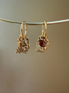 SOLID GOLD PINK SPINEL GEMSTONE HOOPS 1