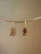 SOLID GOLD PINK SPINEL GEMSTONE HOOPS 1