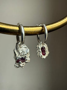 RED SPINEL GEMSTONE HOOP 2