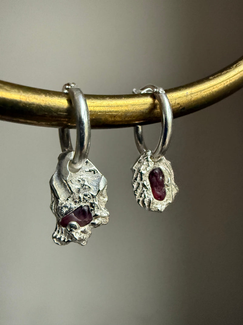 RED SPINEL GEMSTONE HOOP 2