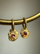 RED SPINEL GEMSTONE HOOPS 1