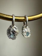 AQUAMARINE GEMSTONE HOOPS 3