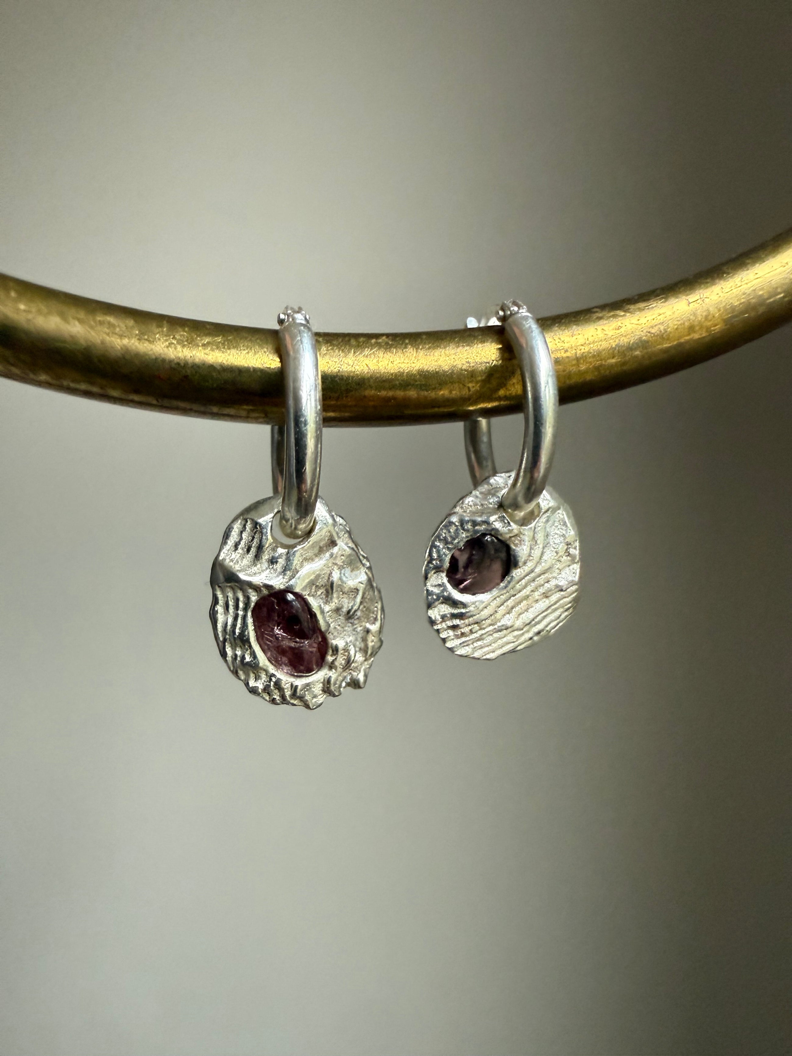 PINK SPINEL GEMSTONE HOOPS 2