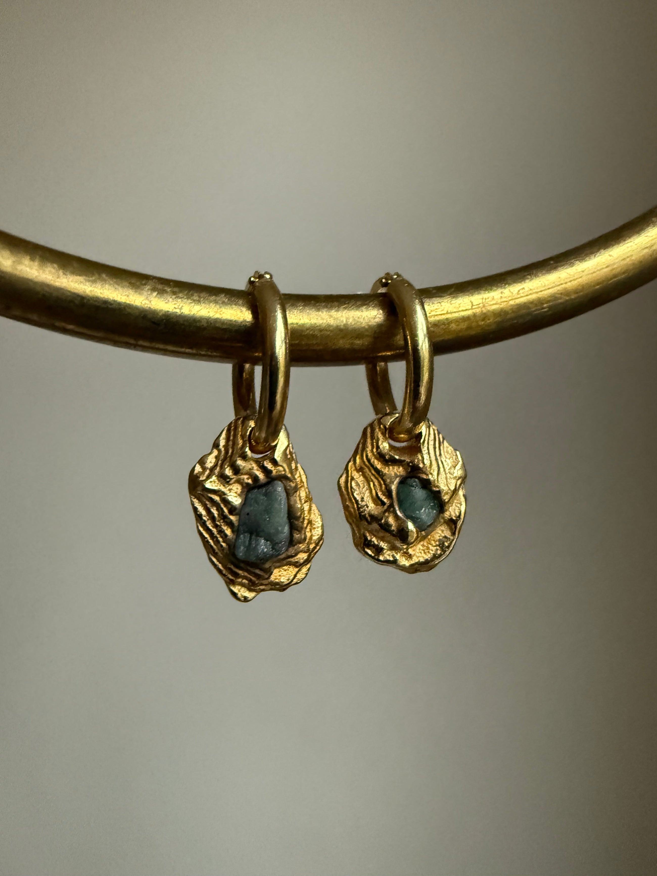 EMERALD GEMSTONE HOOPS 1