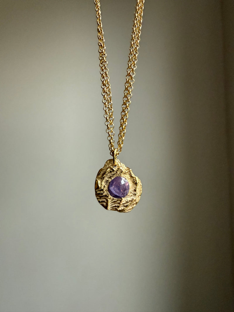 PINK CABOCHON SAPPHIRE PENDANT 2