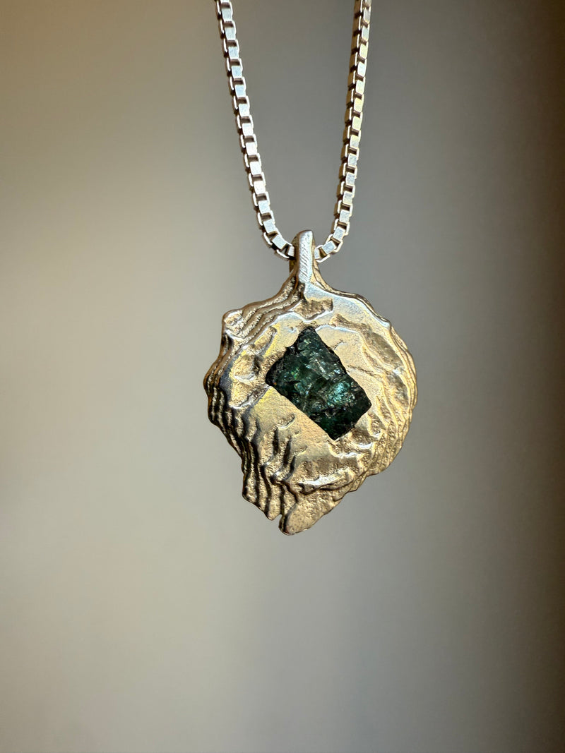 GREEN EMERALD DROP PENDANT