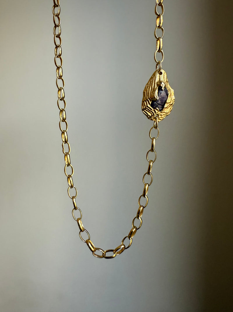 PURPLE GARNET GEMSTONE CHAIN 2