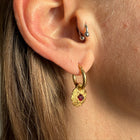 RED SPINEL GEMSTONE HOOPS 1