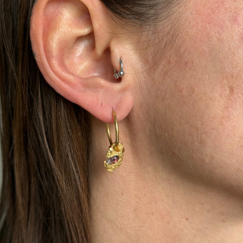 PINK SPINEL GEMSTONE HOOPS 1