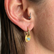 AQUAMARINE GEMSTONE HOOPS 2