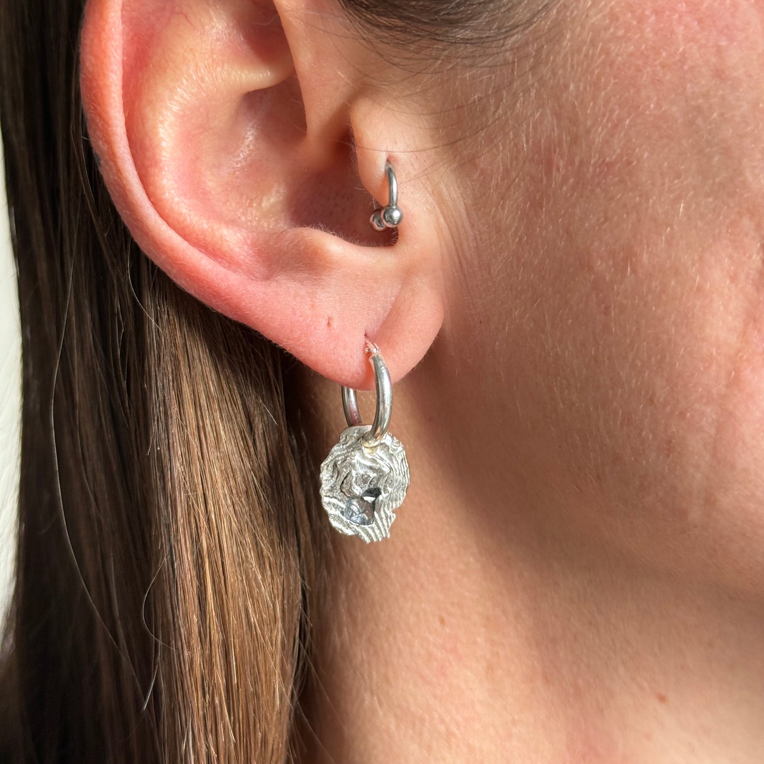 AQUAMARINE GEMSTONE HOOPS 3