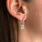 EMERALD GEMSTONE HOOPS 3