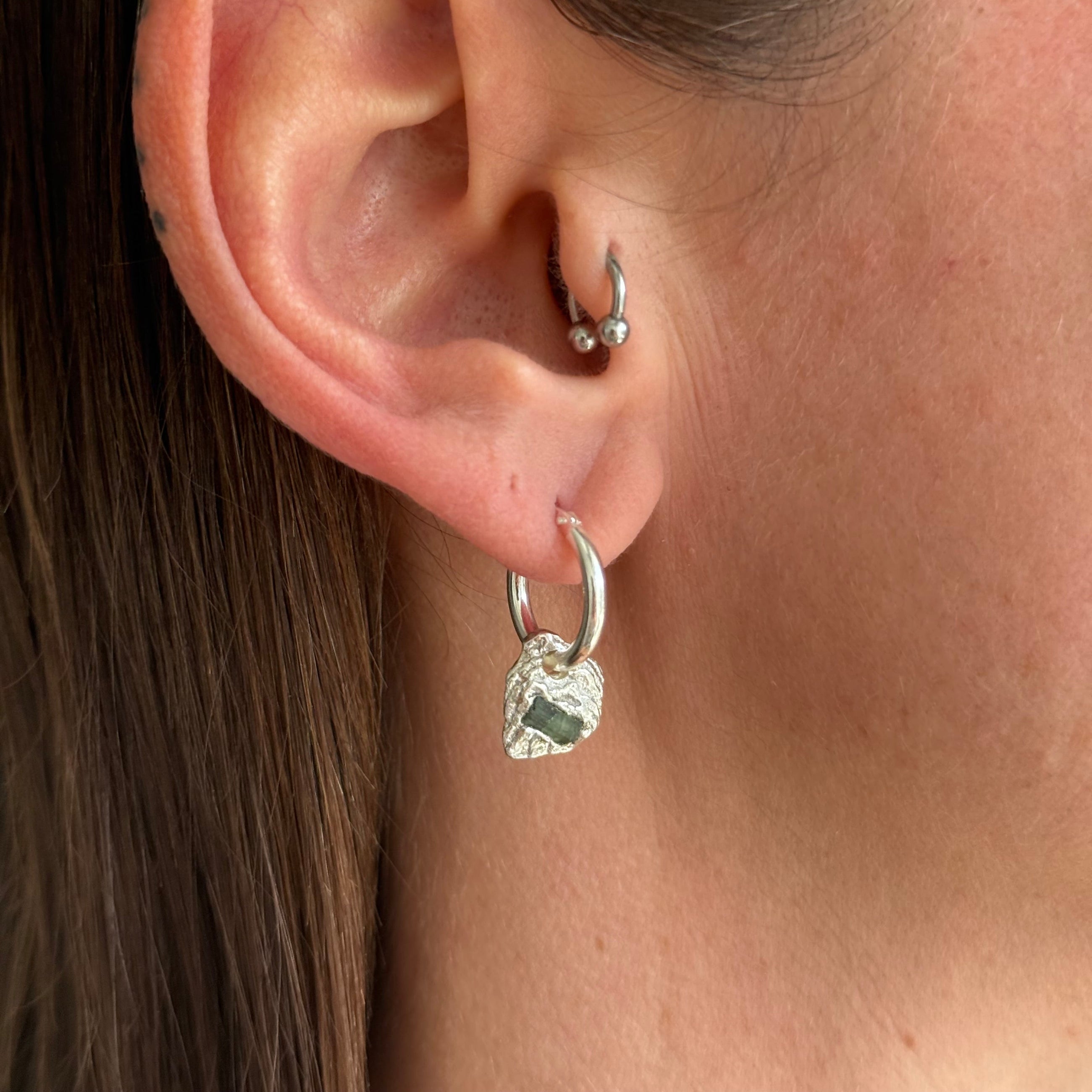 TOURMALINE GEMSTONE HOOPS 1